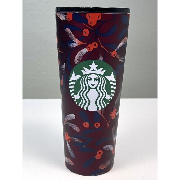 2020 STARBUCKS Venti 24oz / 710mL Holiday Red Mistletoe TUMBLER Cup *No Straw* - Picture 1 of 5